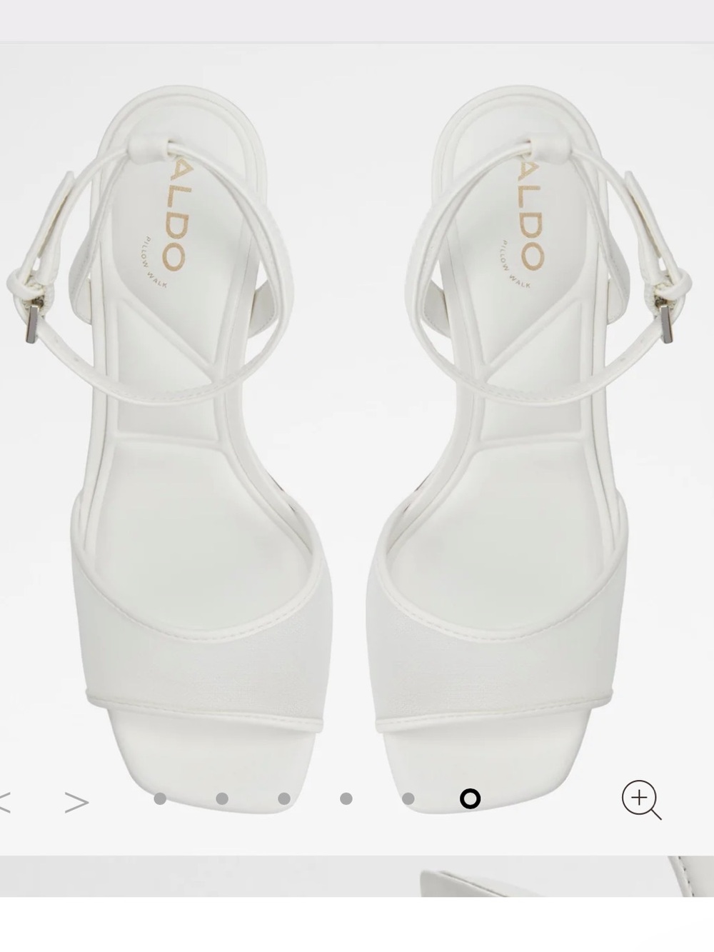 Aldo Chicglimmer White Platform Strappy Mesh Block Heel Bridal Sandals - Size 9 - Picture 7 of 14